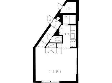 アルファアパル・ユニコム麻生(1K/4階)の間取り写真