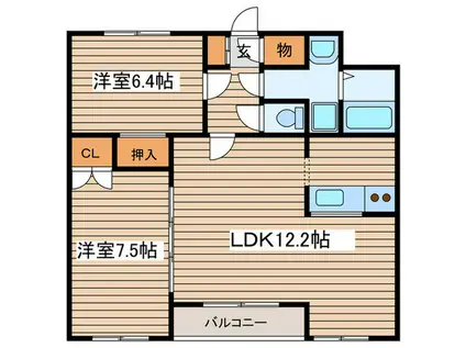 ファーストステージN16(2LDK/3階)の間取り写真
