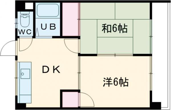 ゴールデンハイツ渡部(2DK/4階)の間取り写真