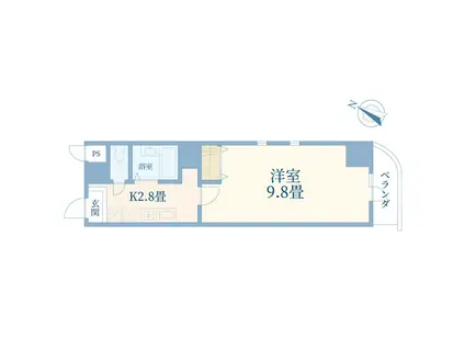 クレスパット町田(1K/4階)の間取り写真