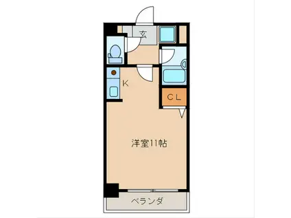 アクセス砂津(ワンルーム/5階)の間取り写真