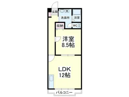 フォンテーヌ(1LDK/1階)の間取り写真