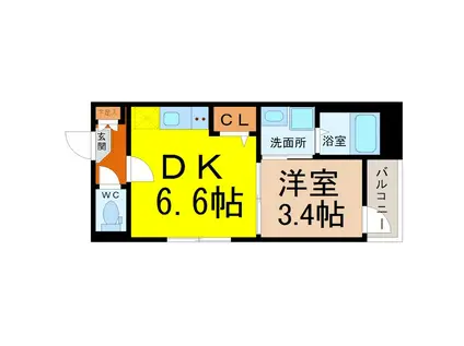 ハーモニーテラス野並X(1DK/3階)の間取り写真