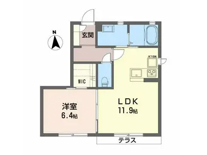 マール・サンII(1LDK/1階)の間取り写真