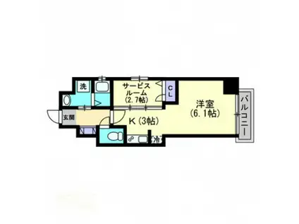 PARK GRANDE 蕃山(1SK/1階)の間取り写真