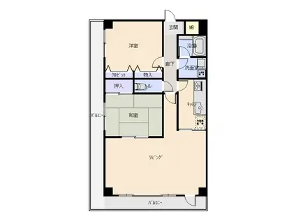 プロシード甲府(2LDK/7階)の間取り写真