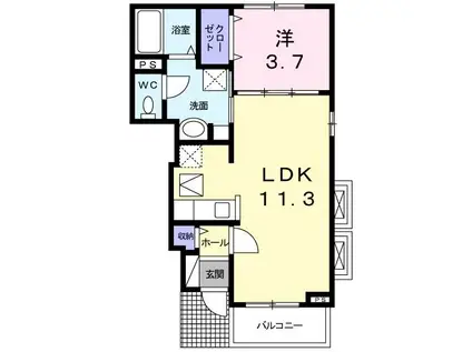 ウィナー ワン(1LDK/1階)の間取り写真