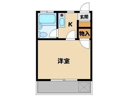 メゾンベルデ東久留米(1K/2階)の間取り写真