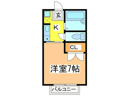 カナディアンハイツ住田 A(1K/1階)の間取り写真