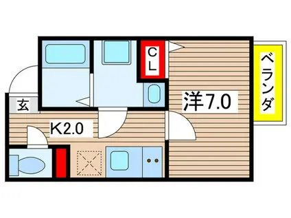 パシフィックコート(1K/1階)の間取り写真