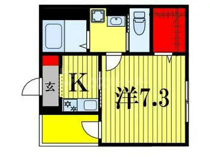 クレストール(1K/1階)の間取り写真