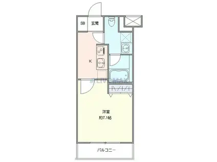 クレヴィスタ成増II(1K/2階)の間取り写真