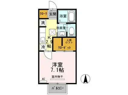 マーベラスセリース(1K/1階)の間取り写真