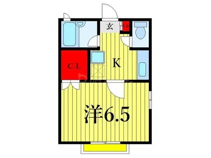 クレドールII(1K/1階)の間取り写真
