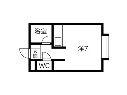 サザン・ポートII(ワンルーム/1階)の間取り写真