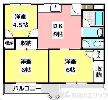 グロリア白川(3LDK/2階)の間取り写真