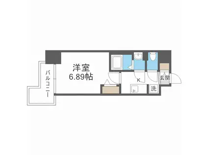 フォーリアライズ難波南レーブ(1K/8階)の間取り写真