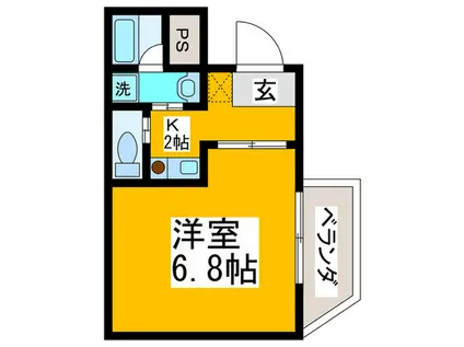 バウハウス(1K/3階)の間取り写真