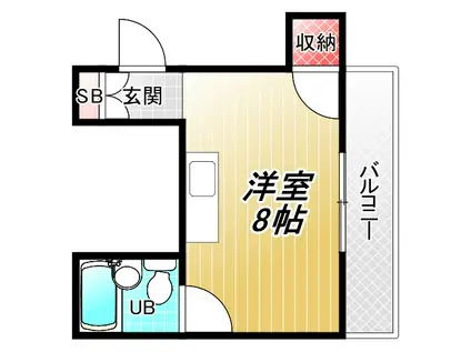 ハピネス・プラザ(ワンルーム/2階)の間取り写真