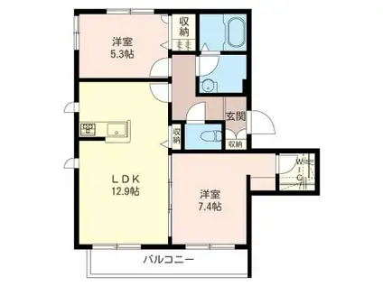 ルミナス南荻窪(2LDK/2階)の間取り写真