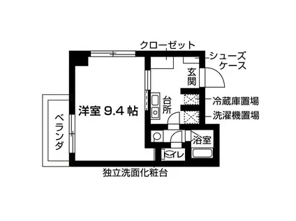 ヴァントゥール本厚木(1K/5階)の間取り写真