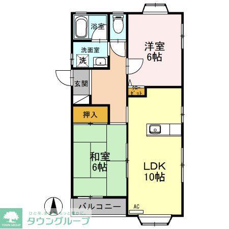 パークサイドII(2LDK/2階)の間取り写真