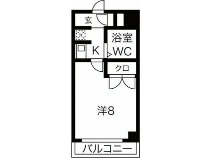 ルーミヤ鶴舞(1K/6階)の間取り写真
