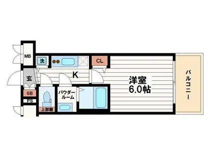 プレサンス松屋町ファステ(1K/12階)の間取り写真