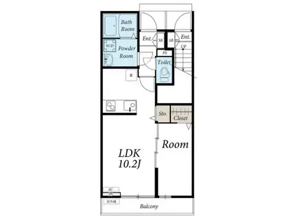 リブリ・SUN GREEN(1LDK/1階)の間取り写真