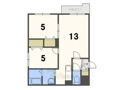 クラリス菊水II(2LDK/5階)の間取り写真