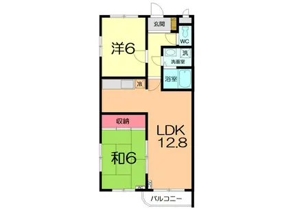 カサ・ミラ88 A棟(2LDK/2階)の間取り写真
