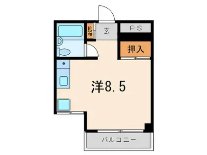 ハイツオークラしのはら(ワンルーム/2階)の間取り写真