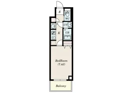 S-RESIDENCE葵(1K/13階)の間取り写真