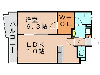 パークサイドスクエア(1LDK/7階)の間取り写真