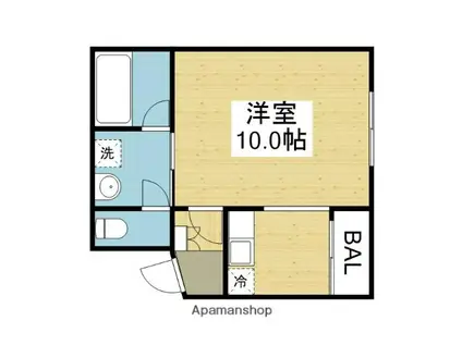 パルデメール(ワンルーム/3階)の間取り写真