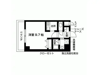 サワー・ドゥ白鷺(1K/1階)の間取り写真