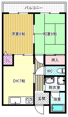 マツダハイツ(2DK/2階)の間取り写真