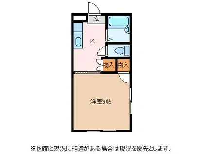 ストリーム牧尾(1K/1階)の間取り写真