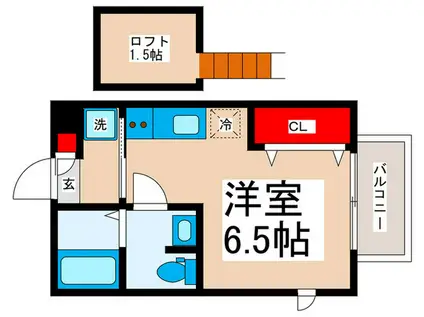 ニューアローズMV(ワンルーム/2階)の間取り写真