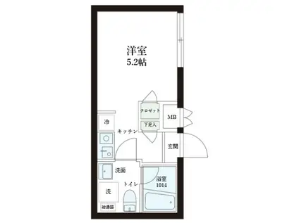 レピュア中板橋駅前レジデンス(ワンルーム/2階)の間取り写真
