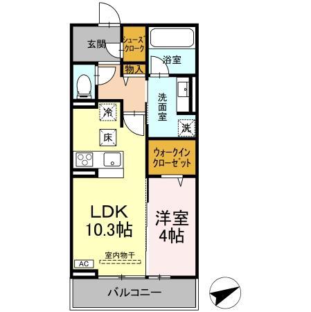 CE IL SOLE(1LDK/1階)の間取り写真