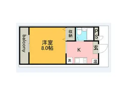 ベルトピア稲沢II(1K/4階)の間取り写真