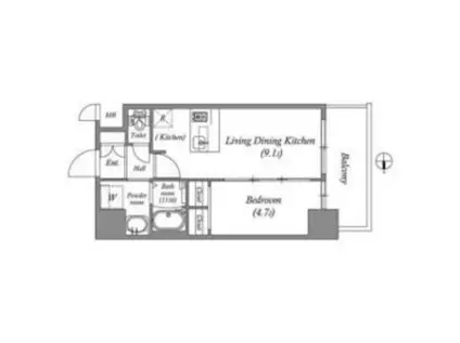 GM KOHAMA(1LDK/6階)の間取り写真