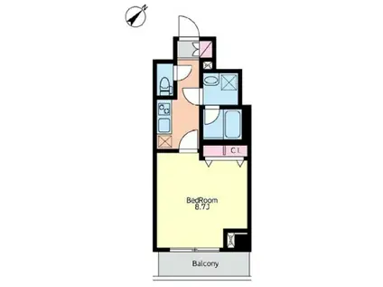 TGM武蔵小山(1K/1階)の間取り写真