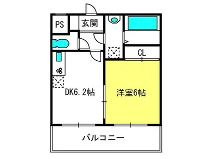 レジデンシャルイムス(1DK/3階)の間取り写真