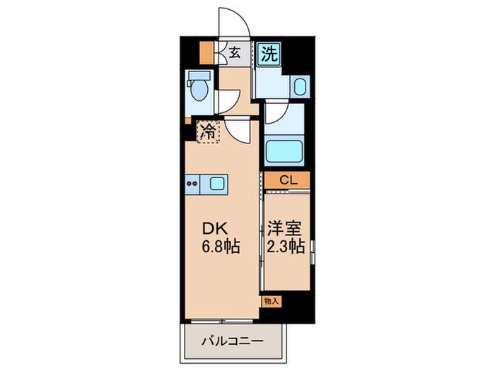 GRAN PASEO蒲田III(1DK/3階)の間取り写真