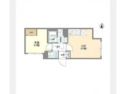 ウェルスクエア西大井(1LDK/1階)の間取り写真