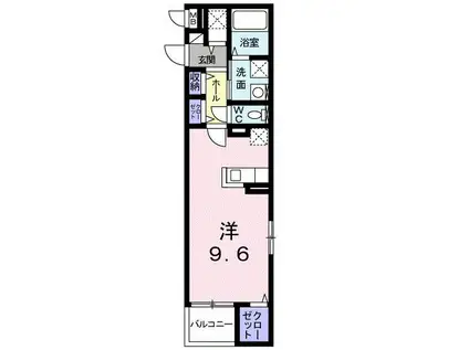 トレス中田(ワンルーム/4階)の間取り写真