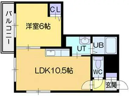 ウィングパーク(1LDK/2階)の間取り写真