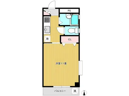 リバーサイド・M(1K/2階)の間取り写真